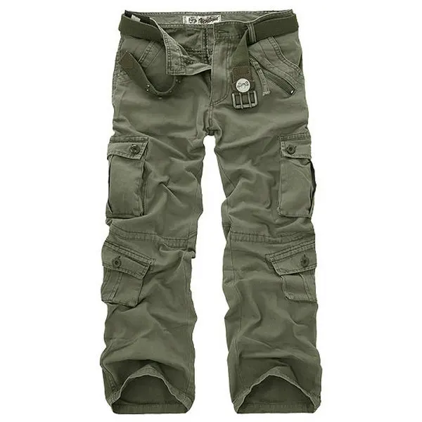 Новинка, хлопковые брюки карго для мужчин, Военный стиль, тактические тренировочные прямые мужские брюки, повседневные камуфляжные мужские брюки - Цвет: Зеленый