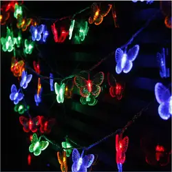 4 м 20 светодиодный Сменные в форме бабочки строки Свадебная вечеринка Декор лампы для внутреннего сад Новогоднее украшение