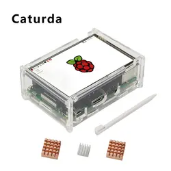 3,5 дюйма Raspberry Pi 3 Model B сенсорный экран 480*320 TFT ЖК-дисплей Дисплей + акриловый чехол + теплоотвод для Raspberry Pi 3 Model B +/3B/2B