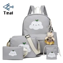 5 set Nylon Backpack Schoolbags School For Girl Teenagers Casual Children Travel Bags Rucksack Cute Printing Large Capacity 5 set Nylon Backpack Schoolbags School For Girl Teenagers Casual Children Travel Bags Rucksack Cute Printing Large Capacity