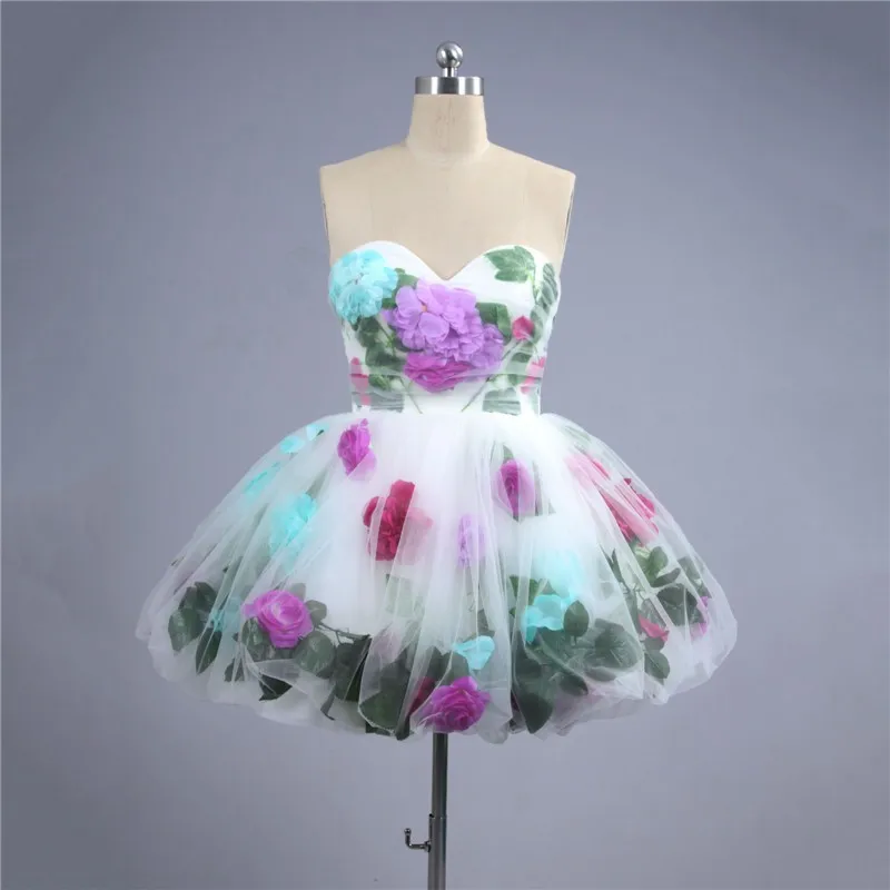 2016-Latest-Fashion-Homecoming-Dress-Mini-Sweetheart-Pleats-Handmade-Colorful-Flowers-leaves-Short-Prom-Dress-Homecoming (3)