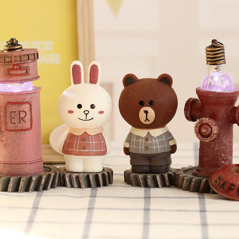 

Grocery Animal Resin Crafts Wholesale Rabbit Bear LED Night Light Gifts