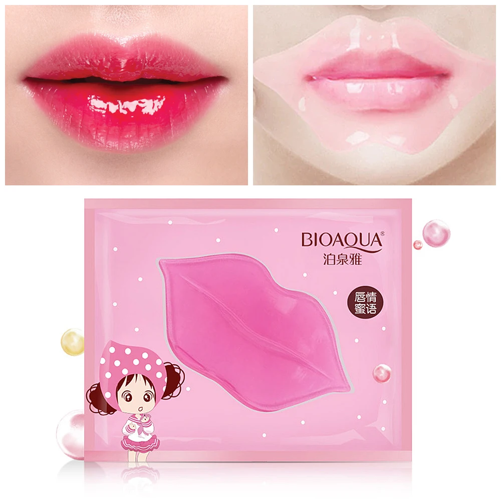 

1pcs New Women Pink Crystal Collagen Lip Mask Pads Moisture Essence Anti Ageing Wrinkle Patch Lips Moisturizer Care TSLM1