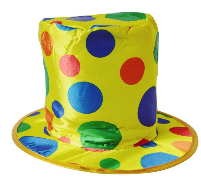 Шляпа клоуна в горошек Радужная цирковая Шляпа Волшебника костюм на Хэллоуин нарядное платье веселые украшения шляпы Вечерние
