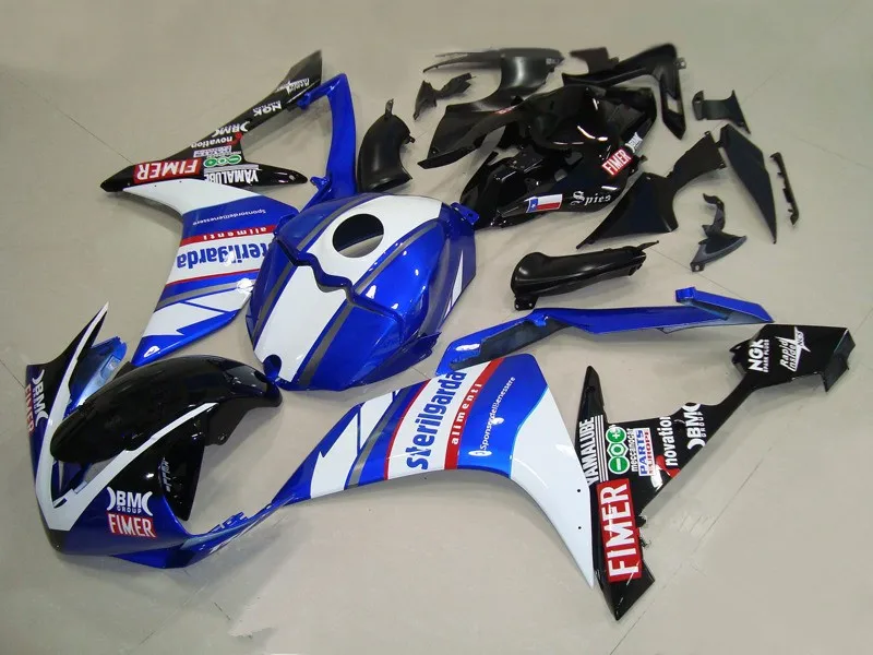 

Injection Mold Fairing kit for YZFR1 07 08 YZF R1 2007 2008 YZF1000 Blue white black Fairings set+full tank cover+gifts YA08