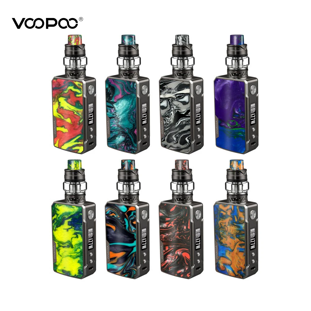 Новейший VOOPOO DRAG 2 комплект из платины с 5 мл Uforce T2 Танк Макс выход 177 Вт Двойной 18650 Батарейный блок мод электронная сигарета комплект