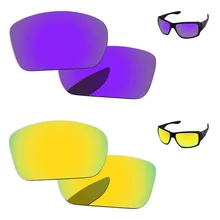 24 K золотой и плазменный фиолетовый 2 пары зеркальные поляризованные Сменные линзы для больших Тако солнцезащитные очки Рамка UVA и UVB Защита