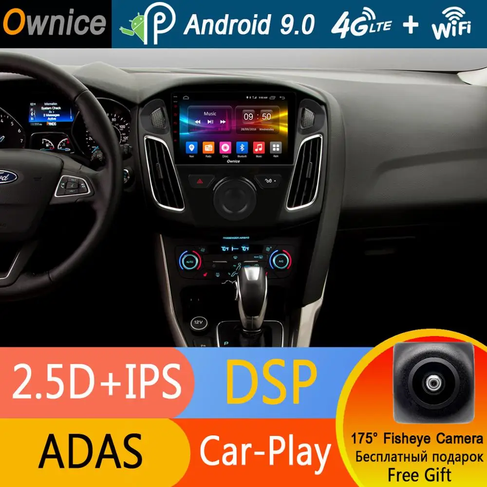 

9" IPS Android 9.0 Octa Core Car DVD Player For Ford Focus 3 mk3 2012-2018 4G RAM+32G ROM GPS Navi Radio Stereo ADAS DSP CarPlay