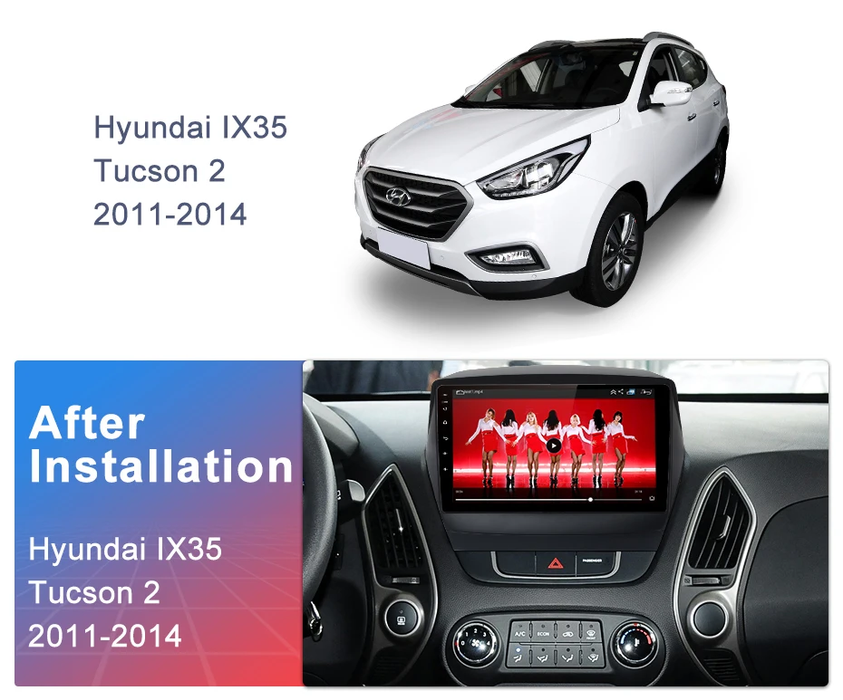 Top AWESAFE 2 din Android 8.1 Car Radio Multimedia video player gps navigation For Hyundai IX35 Tucson 2 LM  2011 2012 2013 2014 1