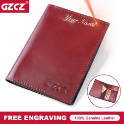 GZCZ моды натуральная кожа Обложка для паспорта путешествия кредитных держатель для карт портфель бумажник и карты пасскарта карман