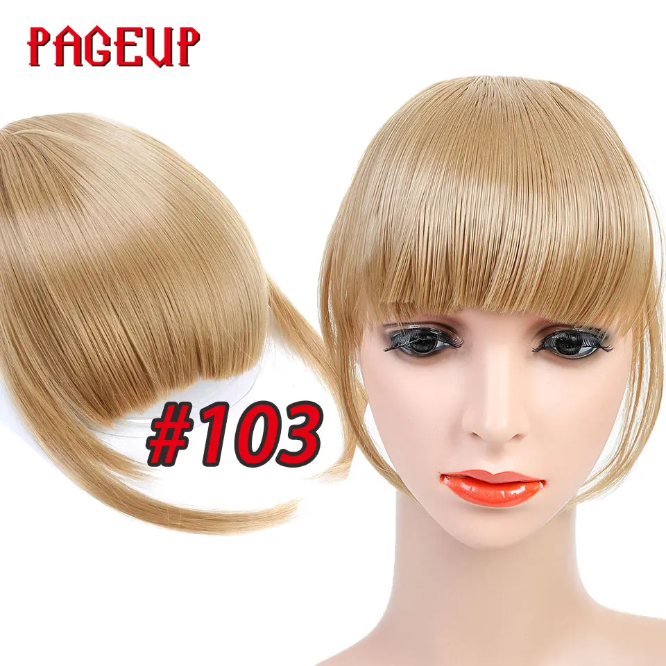 Pageup 6 цветов синтетические натуральные передние челки волосы на заколках имитация челок для женщин накладные волосы на заколках Короткая Передняя челка - Цвет: C103