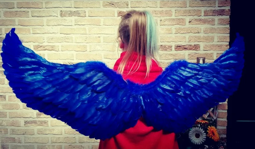 Cosplay&ware Glow Light Led Angel Feather Wings Fairy Costume Wedding Party Halloween Christmas Navidad Decorations -Cosplayware Store