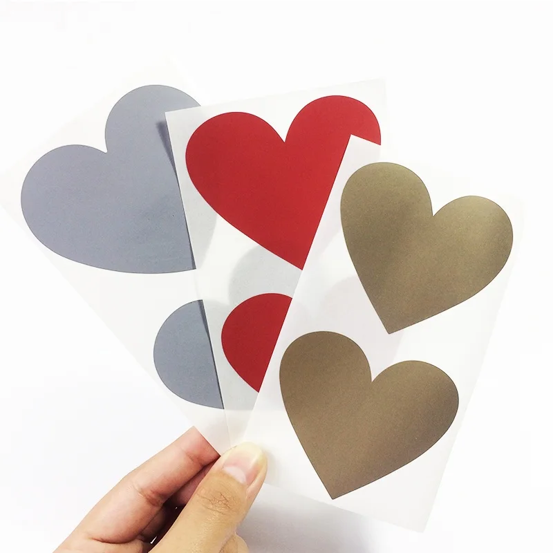 

50pcs/lot NEW Cute Heart Design Love Scraping Sticker DIY Note Sticker Three Color Selection Various Stickers