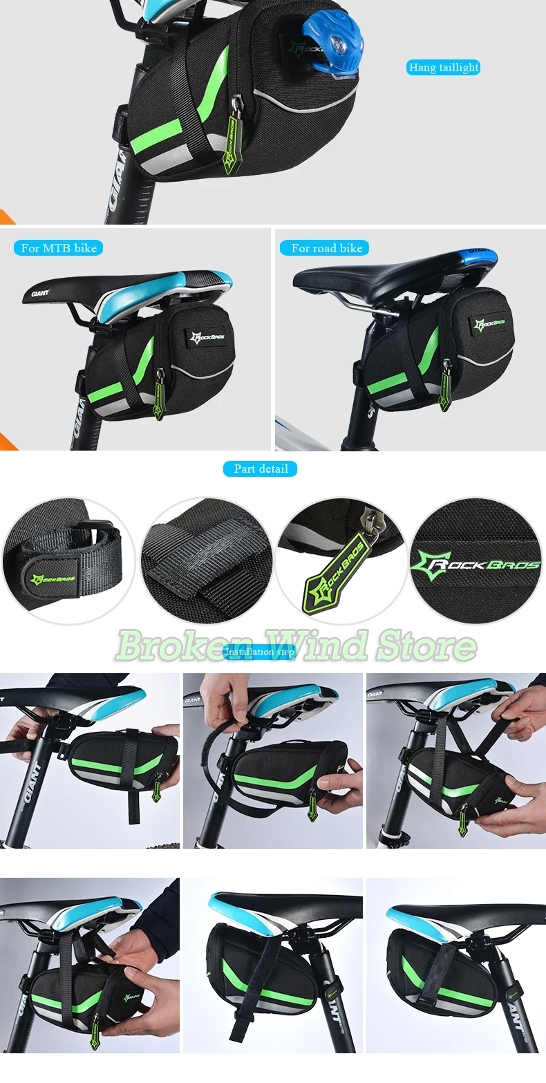 Rockbros нейлоновая велосипедная сумка для хранения седло Велоспорт Хвост Задняя сумка седло Bolsa Bicicleta аксессуары