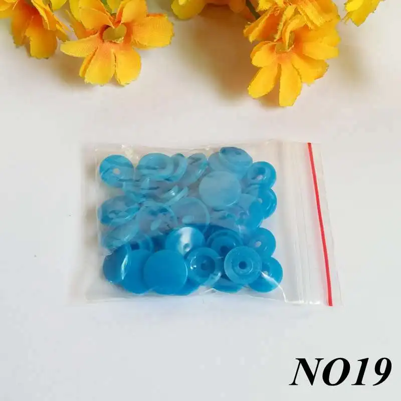 20 цветов T5 12 мм кнопки 30-100 набор полимерные кнопки пластиковые защелки аксессуары для одежды пресс-шпильки крепежи - Цвет: NO19