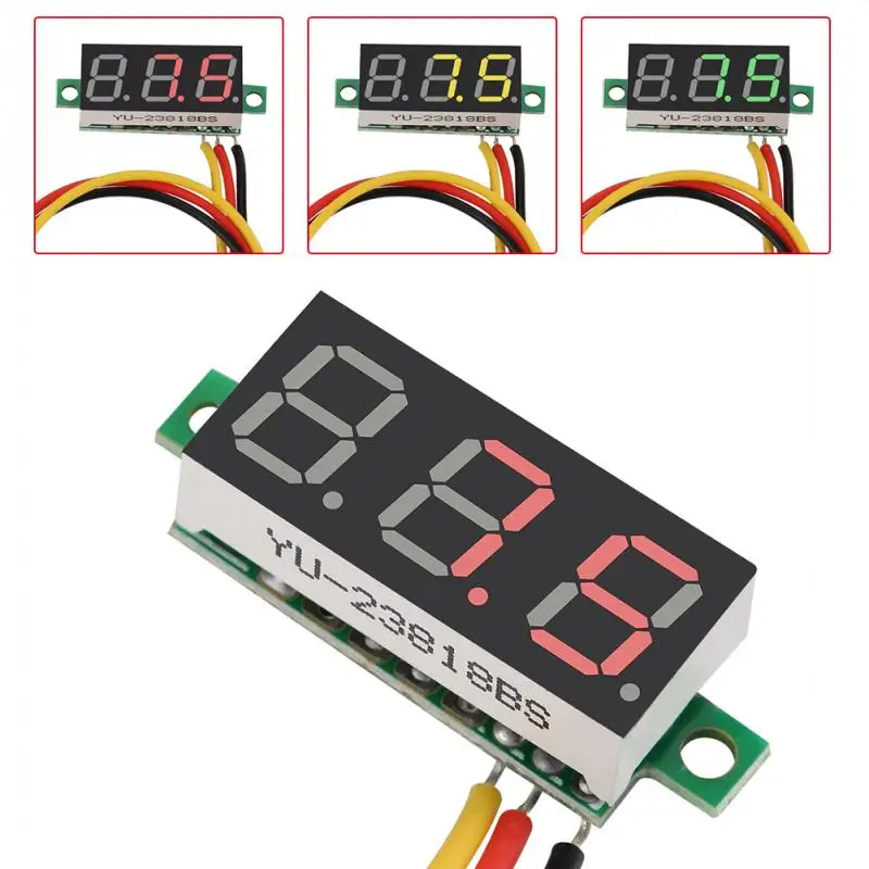 

1pc Digital 0.28 inch LED Display Voltmeter DC Voltage Meter Panel 0-100V Red/Yellow/Green Optional