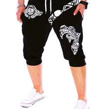 ZOGAA летние мужские модные повседневные обтягивающие шорты от Harlan с принтом, мужские Удобные укороченные брюки для фитнеса, хлопковые спортивные шорты