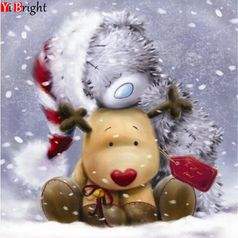 

Diamond Embroidery cartoon bear DIY Needlework Picture Diamond Painting Cross Stitch Christmas Pattern Full Rhinestone XY1