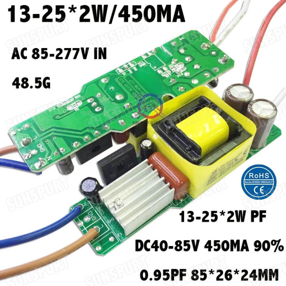 

Блок питания для прожекторов 13-25x2 Вт, изоляция 36 Вт, AC85-277V светодиосветодиодный, DC39-85V мА, постоянный ток, 3 шт.