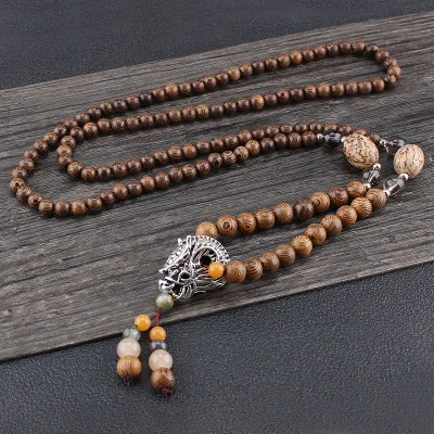 Винтажное ожерелье непальского Будды, богемные деревянные бусы, длинная цепочка для свитера, массивное ожерелье с подвеской, бижутерия для женщин, ювелирные изделия - Окраска металла: style4