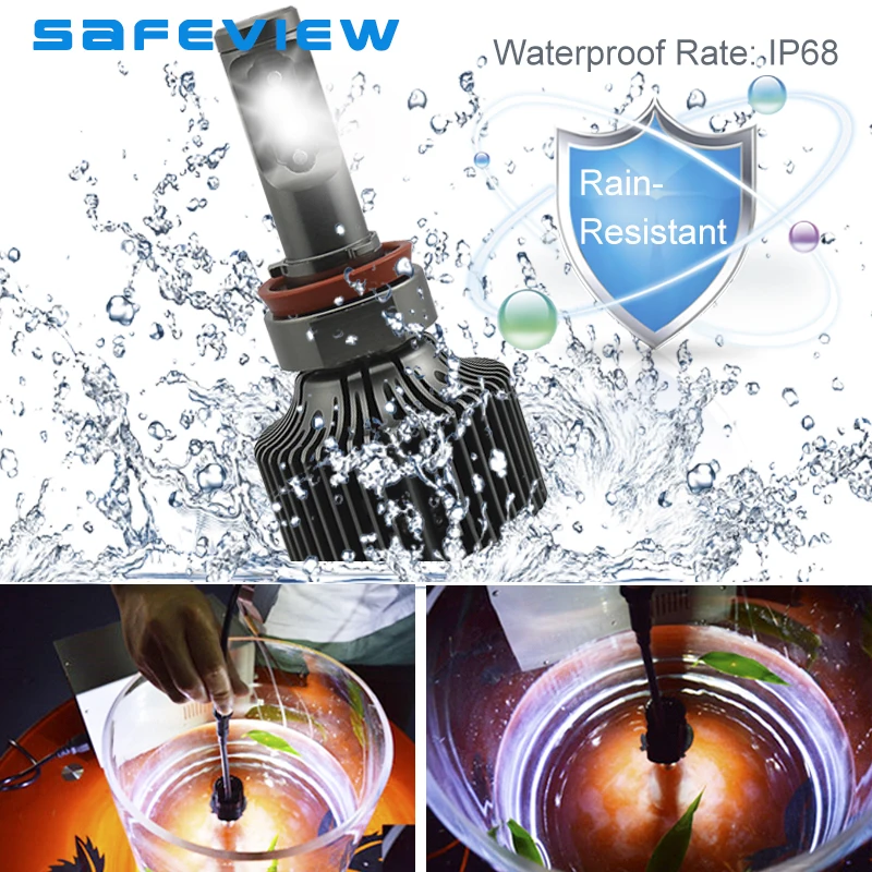 SAFEVIEW H8 H9 H11 светодиодный Автомобильные фары лампы 30W 6000K 8400LM Luces Para Авто