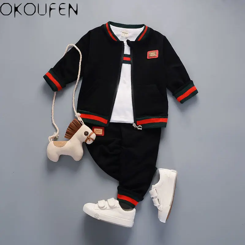 

Kids Baby Boys Outfits Clothing Sets Infant Boy Clothes Coat + T shirts + Pants