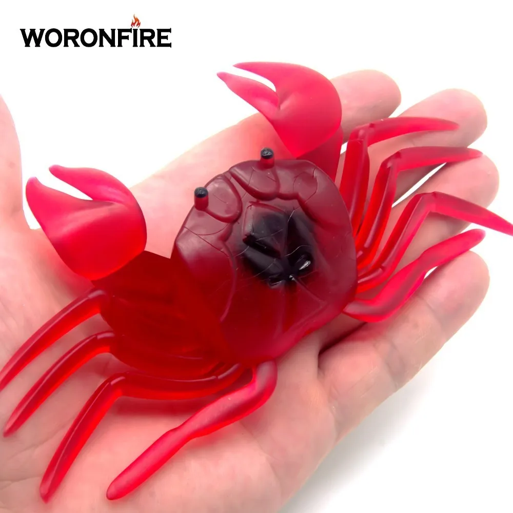 

2pcs/bag Big Crab Soft Bait 14cm 37g Artificial Simulation Crab Soft Lure Red Fluorescence 2 Colors Sea Fishing Jigging Baits