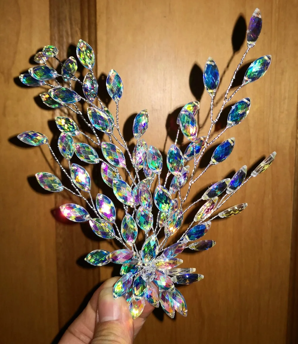 

Women belly dance AB rhinestone head accessories DIY handmade flower