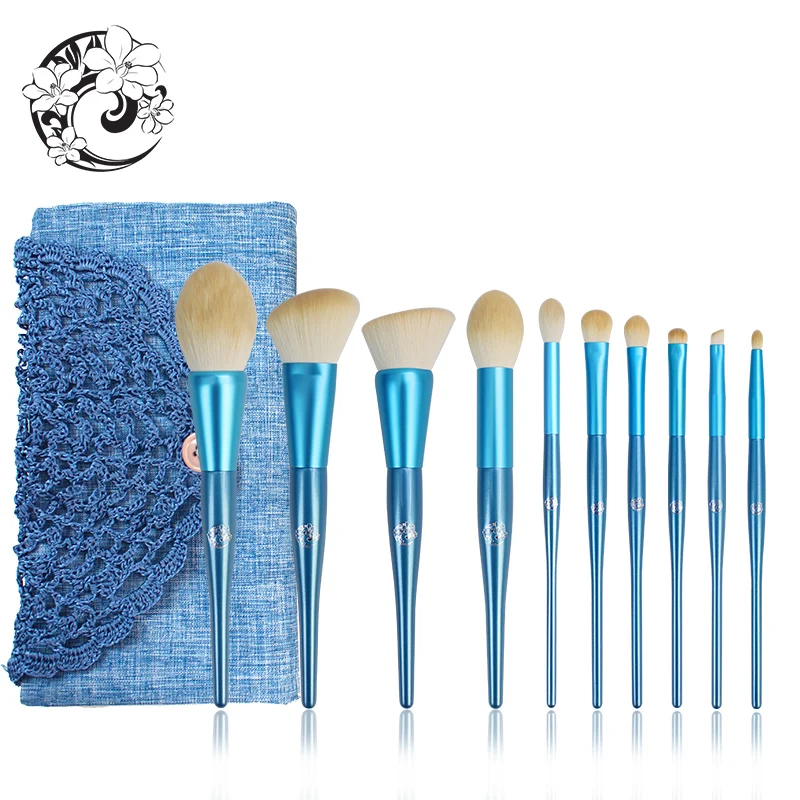 

ENERGY Brand 10pcs Professional Makeup Brushes Set Make Up Brush + Bag Synthetic Hair Wood Handle Pincel Maquiagem dn0