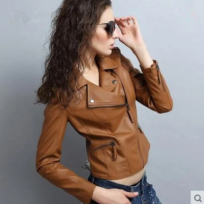Pelle Della down Veste Cjj0050 Giacca Leather Maschile Faux dark olive Outware Cuir Moto Donne red E Brown Di chocolate Femme Zipper Blue Turn En 2018 Colletto Cappotto qtPWpw6RR