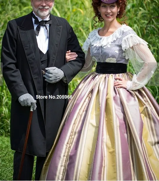 Custom Made 1800s Victorian Gown 1860s 