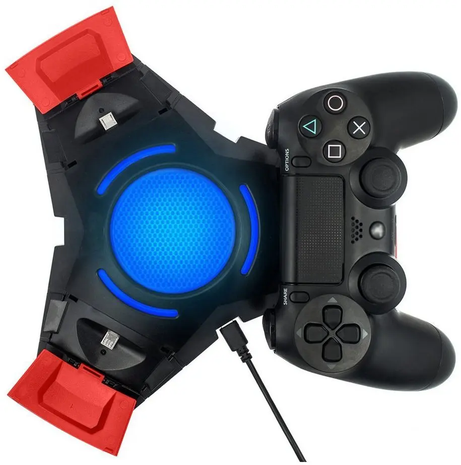 Для Playstation 4 PS4 PRO Slim DualShock 4 Пульты геймпада Зарядное устройство Док-станция Tripple зарядная станция с синий светодиодный