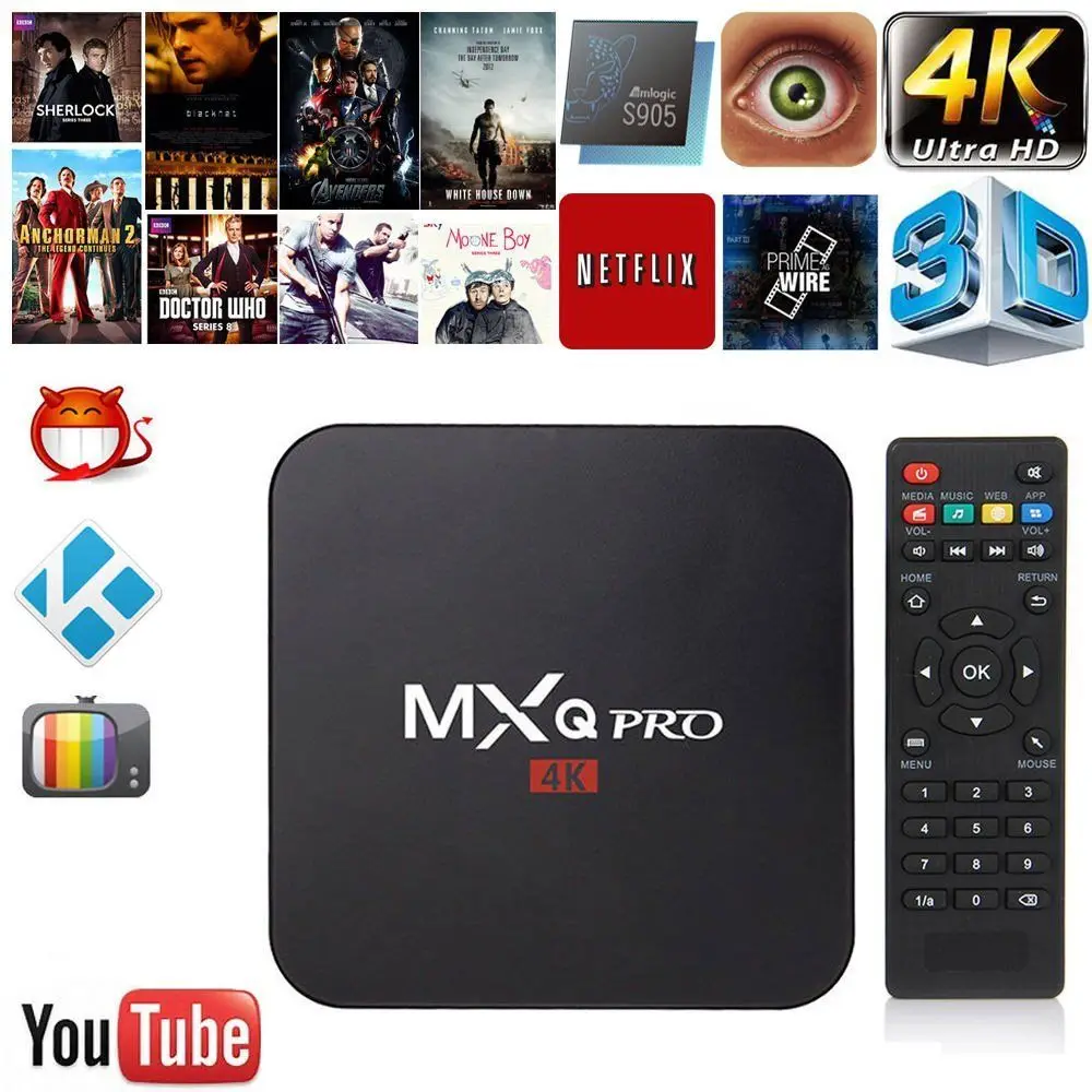 

MXQ Pro 4K TV Box Amlogic S905X Quad Core 3G 32G Flash Android Ultra 4K Streaming fully Load Tv box wireless keyboard MX Pro
