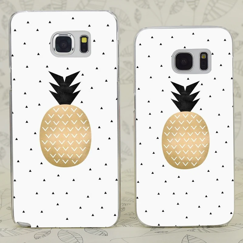 C4033 Golden Pineapple Transparent Hard PC Case Cover For Samsung Galaxy S 3 4 5 6 7 Mini Edge Plus Note 9 |