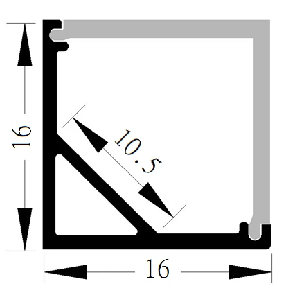 LED Aluminum Profile LA-LP12B drawing