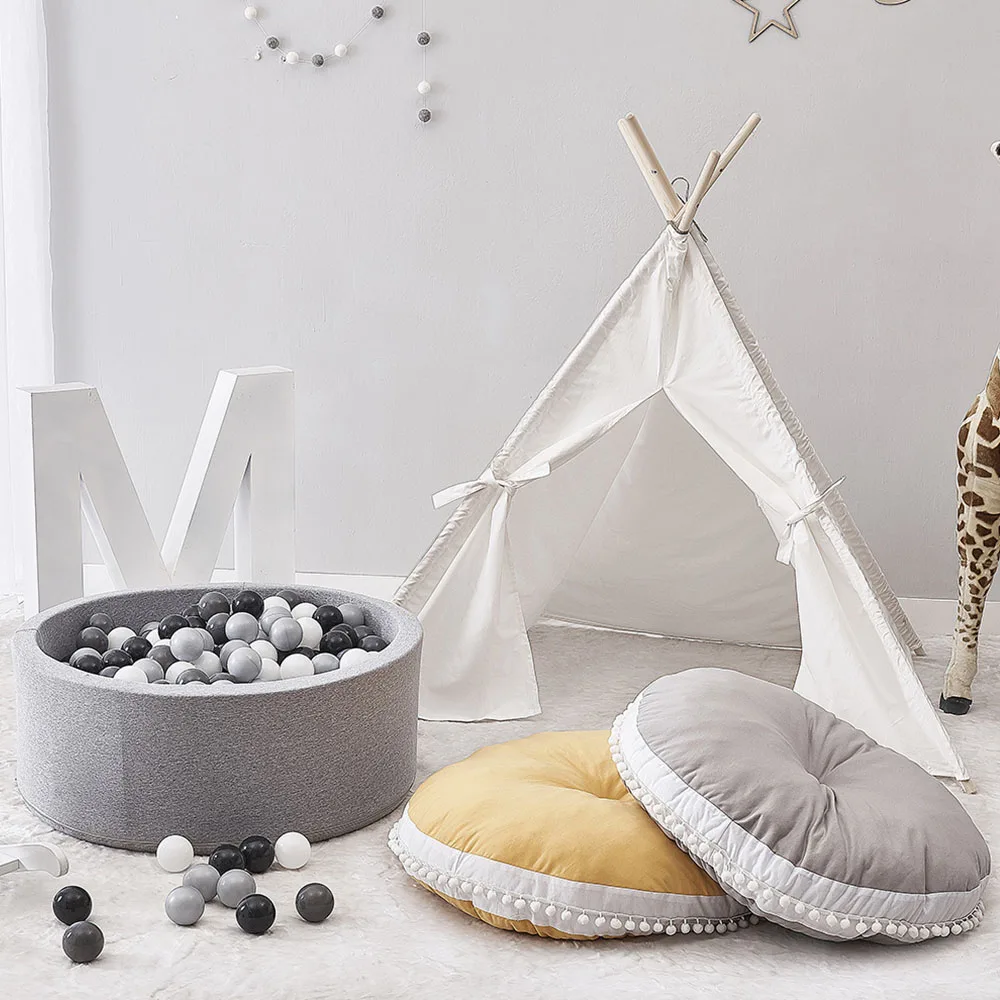 

Newborn Baby Padded Play Soft Cotton Mats Crawling Mat Girls Game Rugs Round Floor Carpet For Kids Interior Room Decorate