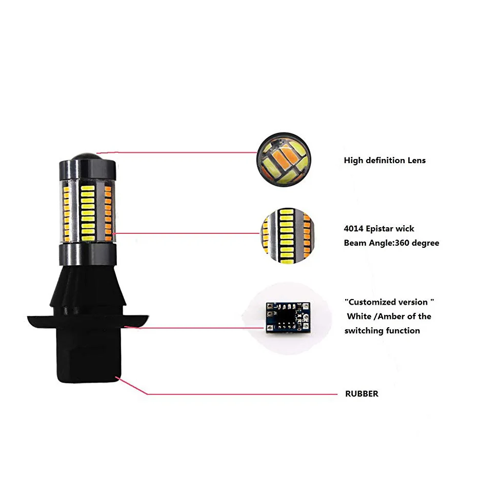 Дневные ходовые огни Ba15s BAU15S 1156 p21w s25 42led T20 W21W WY21W 7440 фары дневного света + сигнал