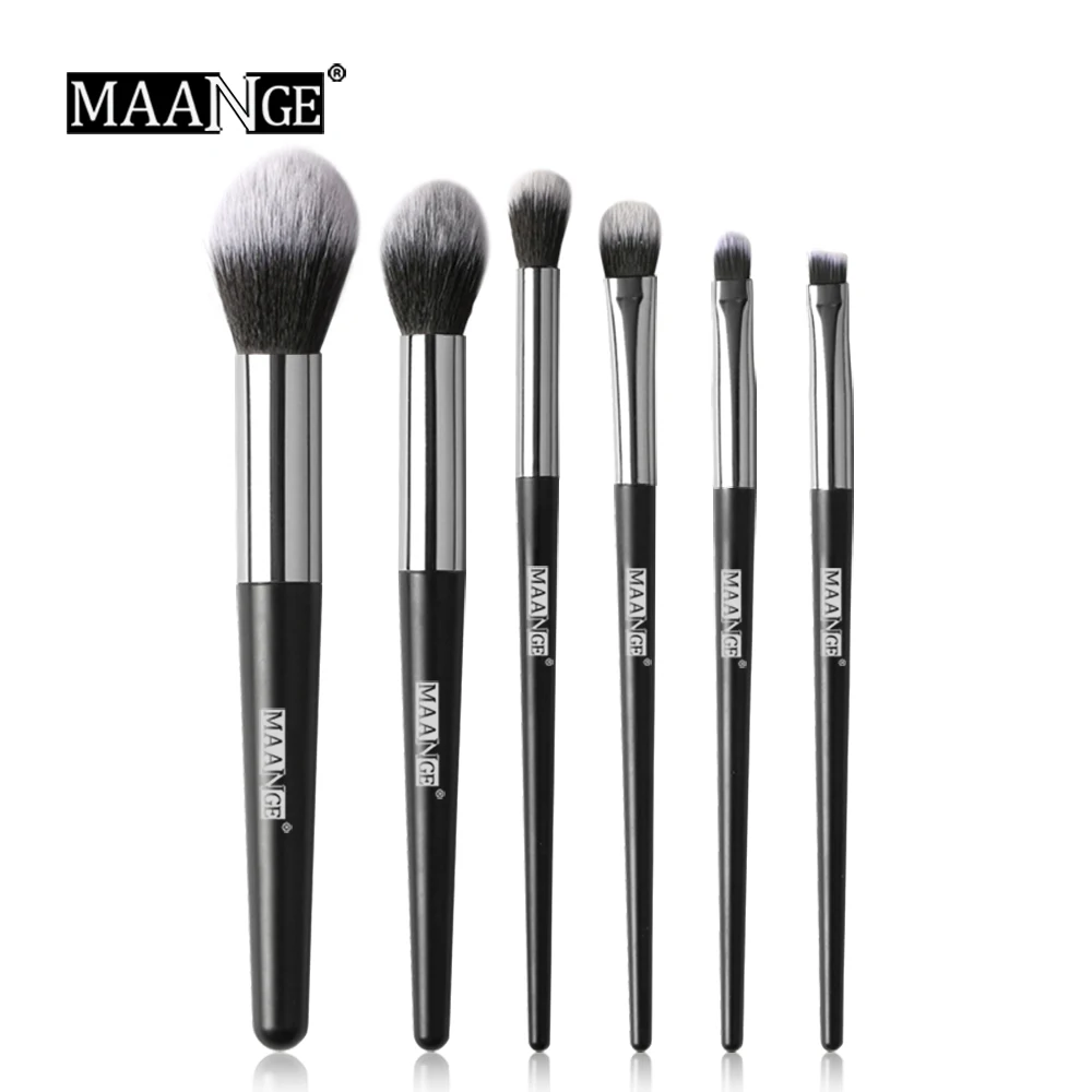 MAANGE 6 Pcs Makeup Brushes Set Blush Foundation Blending Eyebrow Eyeshadow Cosmetic Make Up Tool Kits Protable Makeup Brush