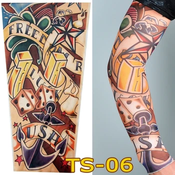 

10PCS mix Nylon Fake Tattoo sleeve stockings for men women arm leg cheaper ts06-ts16 hot new wholesale