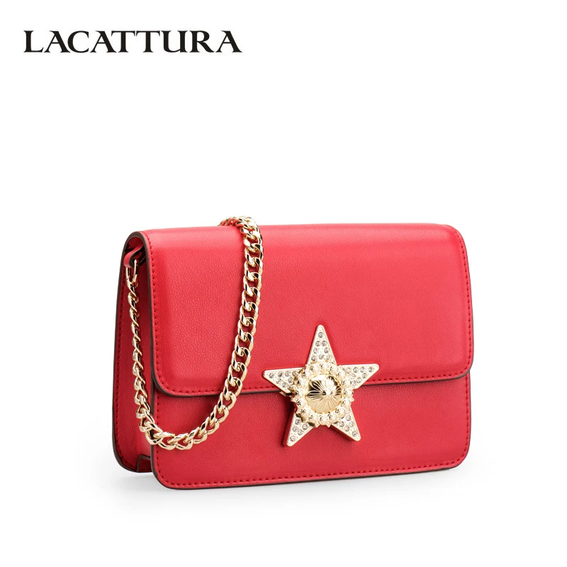 

LACATTURA Luxury Handbag Women Leather Shoulder Bag Star Buckle Lady Fashion Small Chain Messenger Bags Designer Clutch