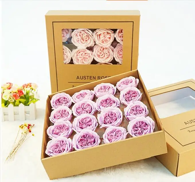 

16pcs/set Ecuador Austin Rose Flower Head Eternal Decorative Soap Flower Wreaths Party Supplies Making Bouquet Shop Material