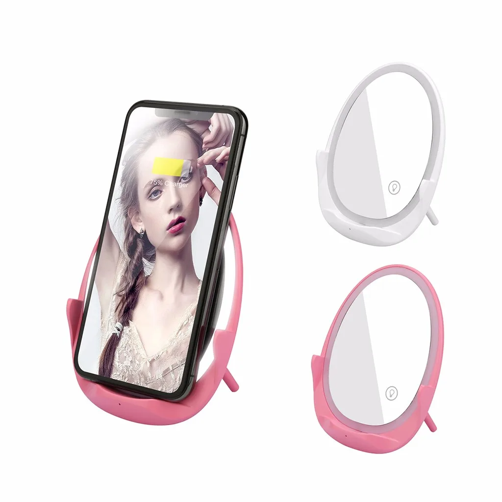 Universal Wireless Charger makeup LED mirror Light Makeup Mirror with
