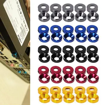 

OOTDTY 10PCS Aluminum Alloy M2 M3 M4 M5 Anodized Countersunk Head Bolt Washers Gasket 5 Colors
