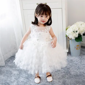 white birthday dress for baby girl