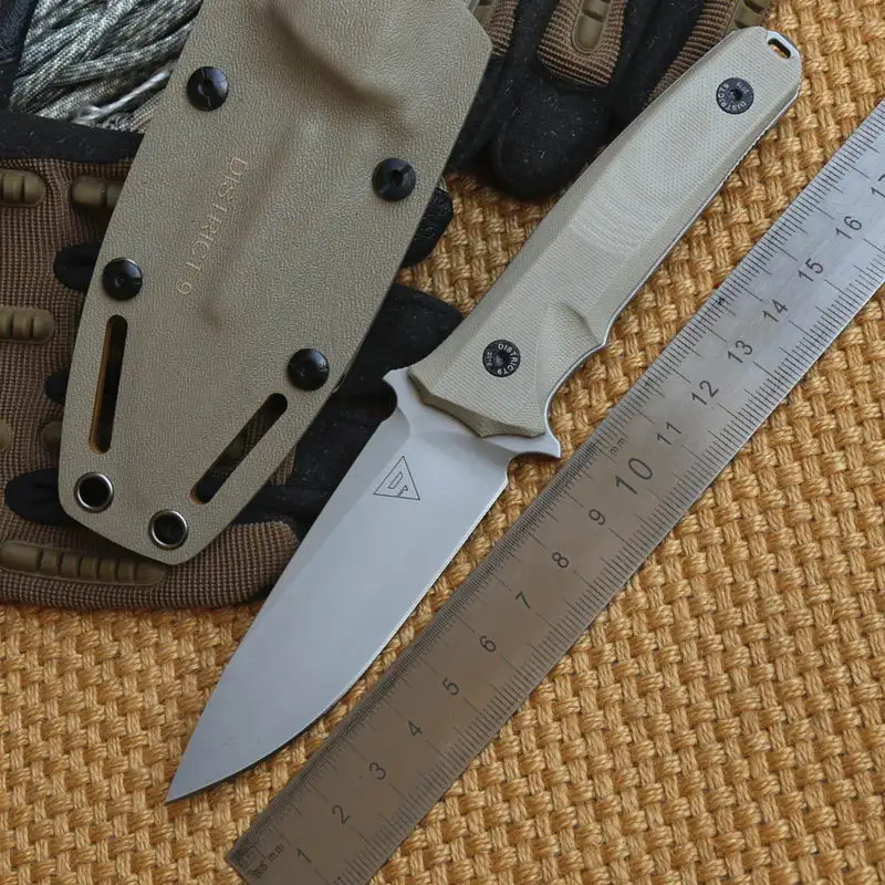 

District 9 Defender 2 Fixed Blade Knife KYDEX Sheath Hunting skin D2 Steel camping pocket knives EDC Kitchen survival tools