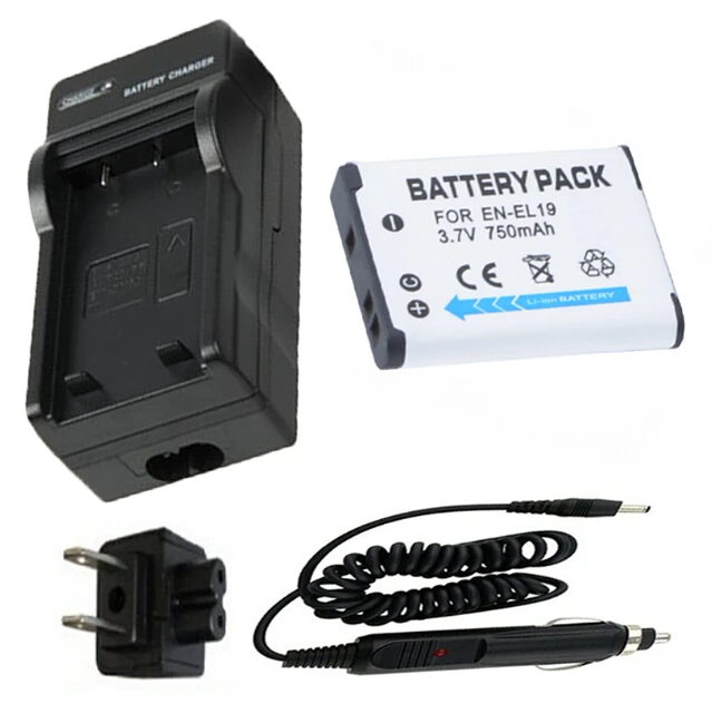 Battery Pack + Charger for Nikon EN EL19, ENEL 19, EN EL19