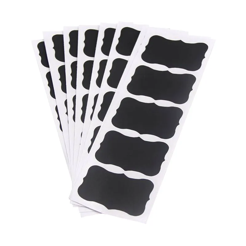 40Pcs/Set PVC Craft Blackboard Sticker Black Kitchen Bottles Sticker For Jar Organizer Can Labels Chalkboard Home Decor