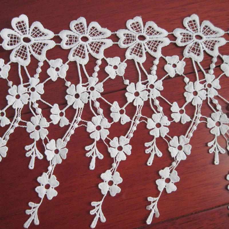 15Yards Meetee 19cm pretty flower tassel lace Ribbon Water soluble polyester DIY Handmade sewing Garment | Дом и сад