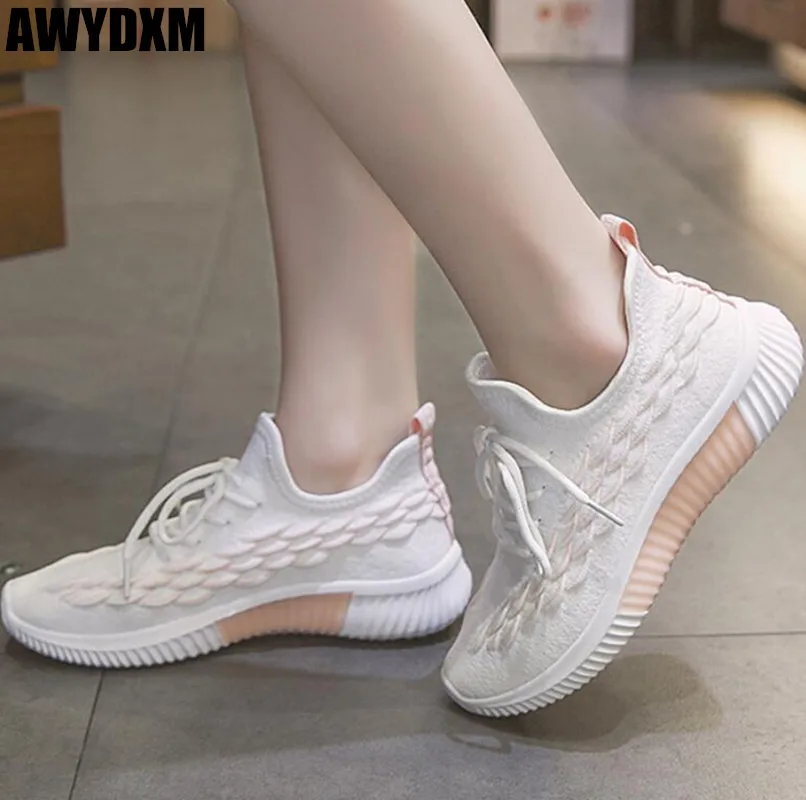 

New woman casual shoes Autumn ladies Mesh Breathable light sneakers fashion outdoor lace up shallow flats women shoes Mjuer S801