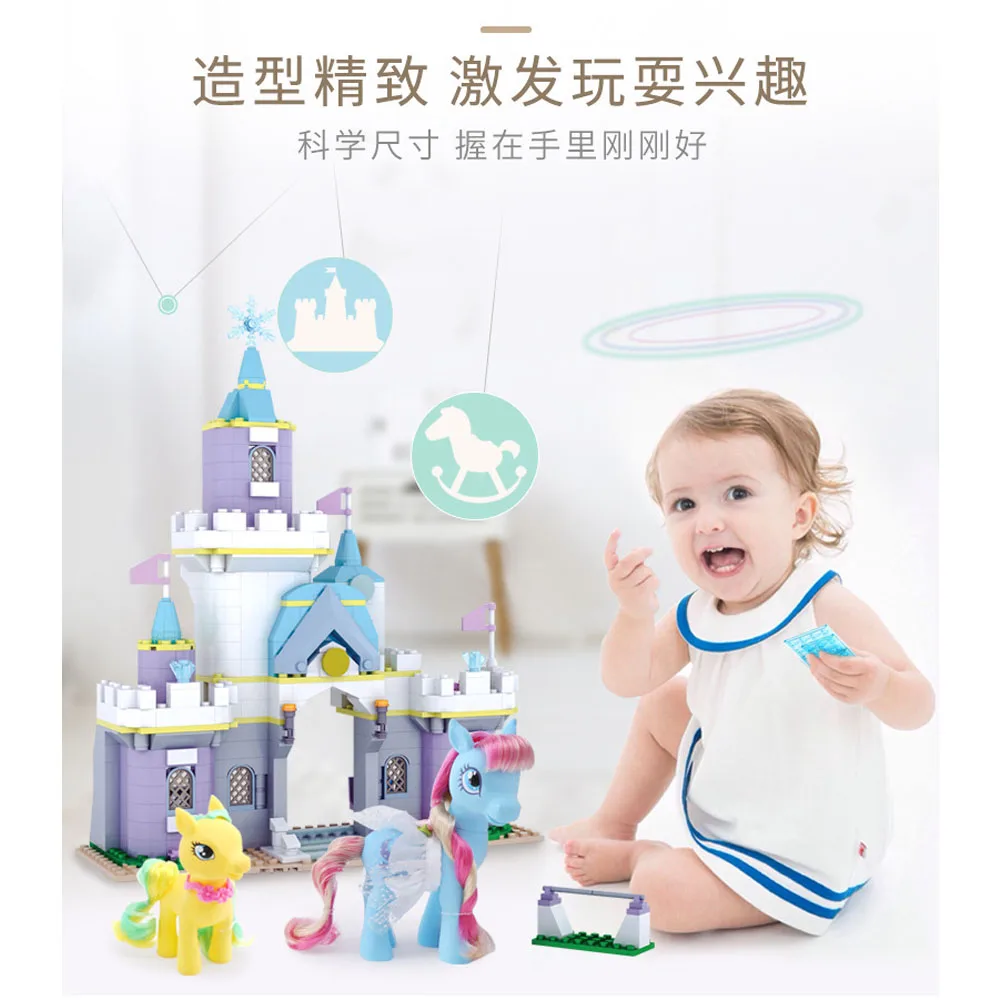 2019 Girl Princess Building Blocks Model My Little Horse Castle Unicorn Figure Compatible LegoING Friend Brick Toy Children Gift